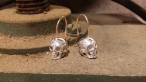 Sterling 14k Skull Earrings